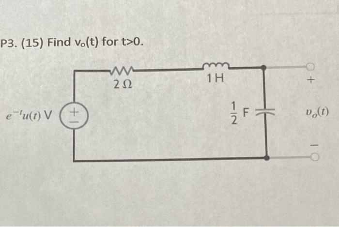 Solved P3 15 Find Vo T For T 0 1h 212 E U T V Chegg Com