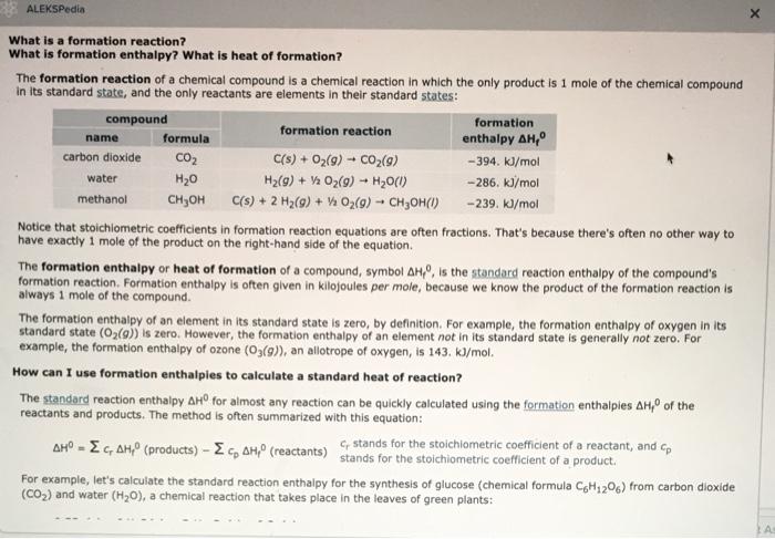 Solved Using the table of standard formation enthalpies that | Chegg.com