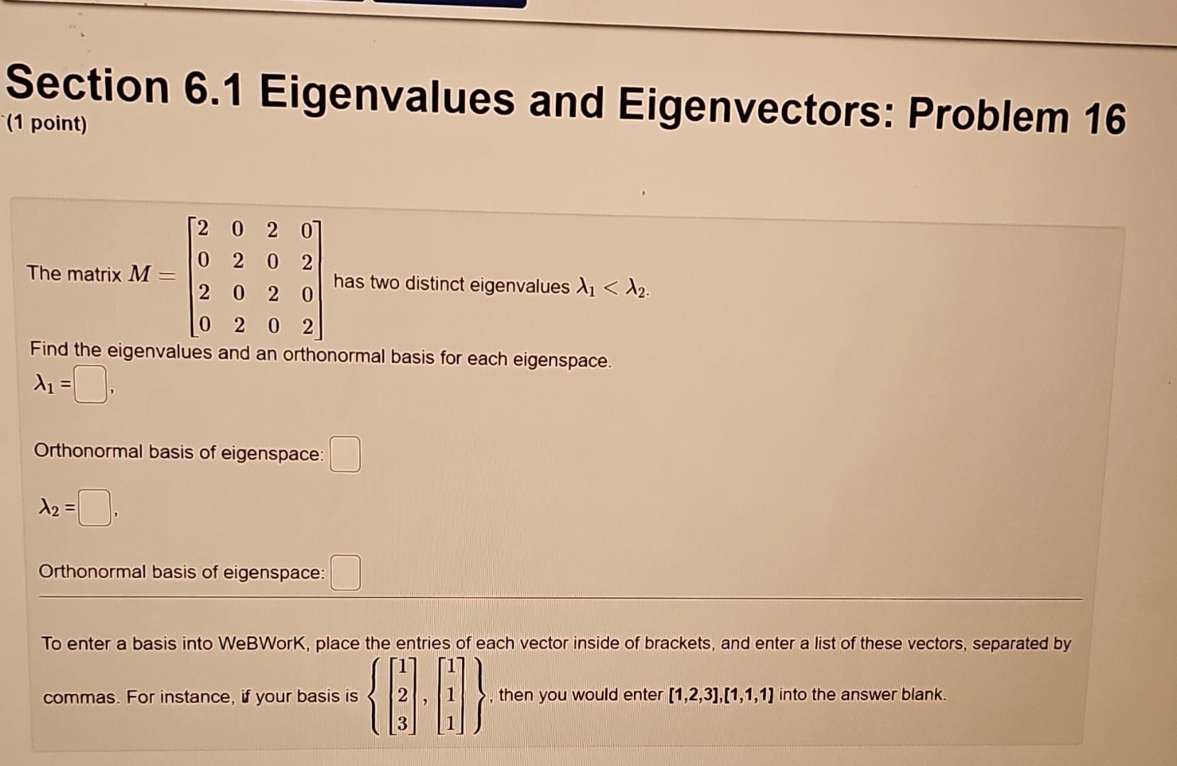 Solved Section 6.1 Eigenvalues And Eigenvectors: Problem 16 | Chegg.com