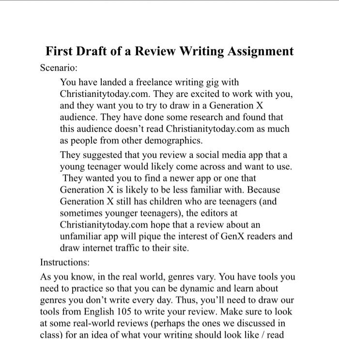 review writing assignment