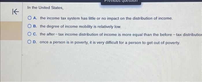 Solved In The United States, A. The Income Tax System Has | Chegg.com