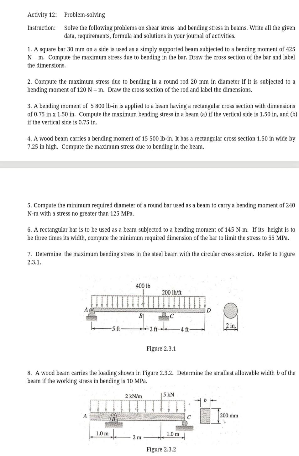 Solved Activity 12: Problem-solving Instruction: Solve The | Chegg.com