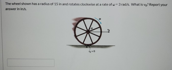 Solved The wheel shown has a radius of 15 in and rotates | Chegg.com