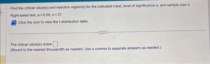 Solved Find the critical value(s) and rejection region(s) | Chegg.com