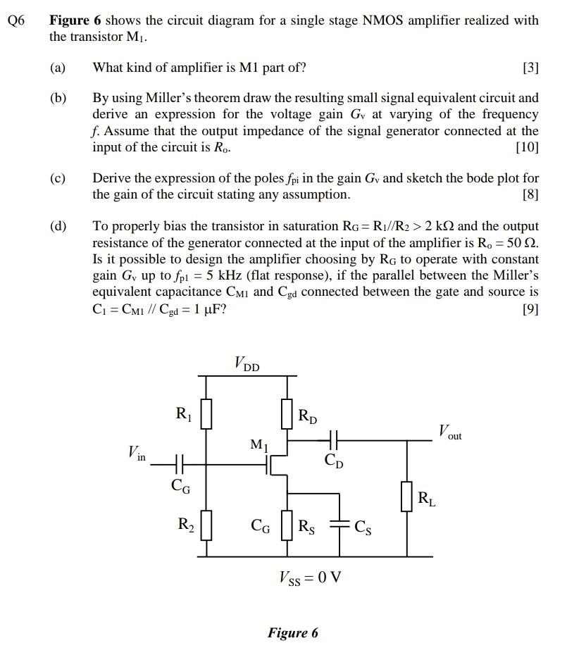 Solved Q6 Figure 6 shows the circuit diagram for a single | Chegg.com