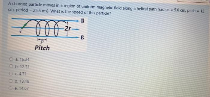 Solved A charged particle moves in a region of uniform | Chegg.com