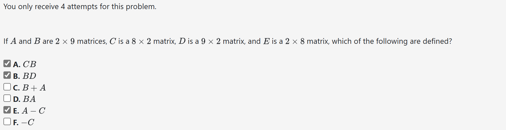 You only receive 4 ﻿attempts for this problem.If ﻿A | Chegg.com
