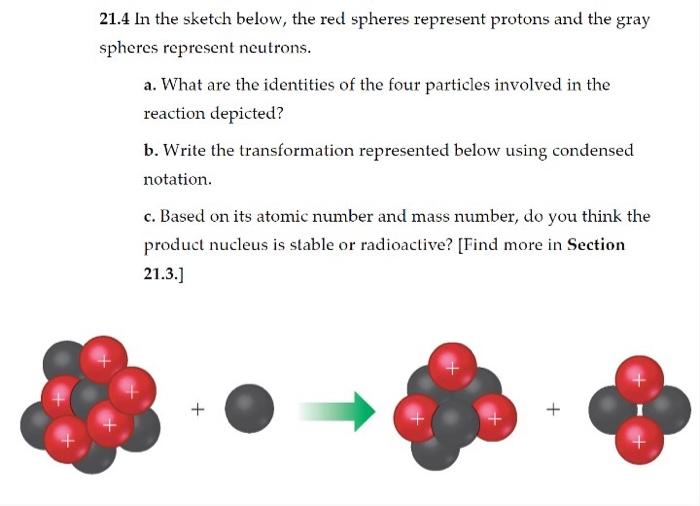 Solved 21.4 In the sketch below, the red spheres represent