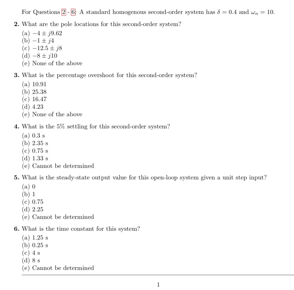 Solved For Questions 2-6: A standard homogenous second-order | Chegg.com