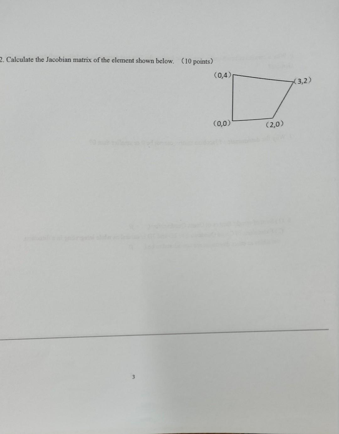 Solved 2. Calculate the Jacobian matrix of the element shown | Chegg.com