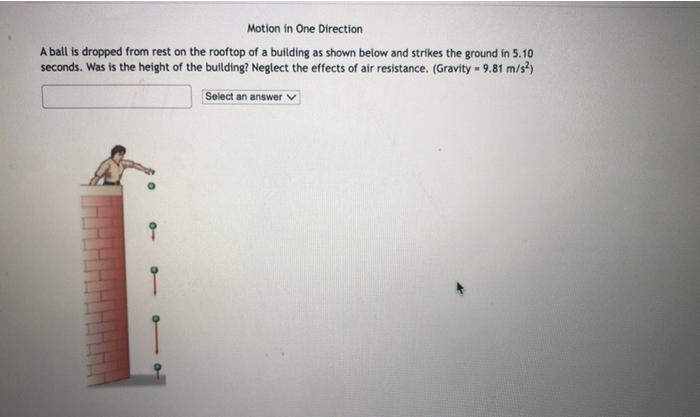 Solved Motion In One Direction A Ball Is Dropped From Rest | Chegg.com