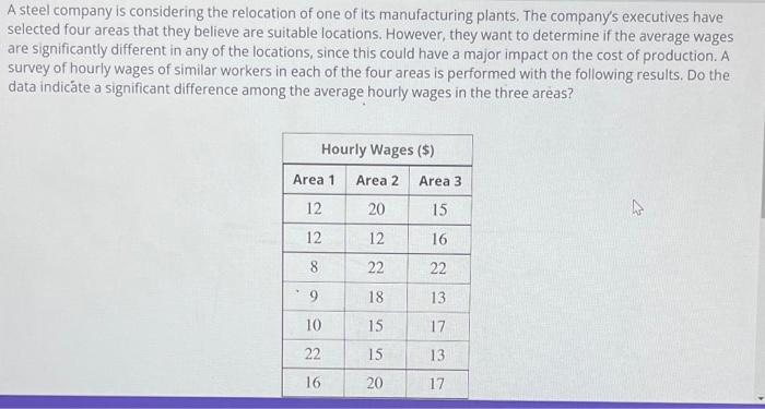 Solved A steel company is considering the relocation of one | Chegg.com