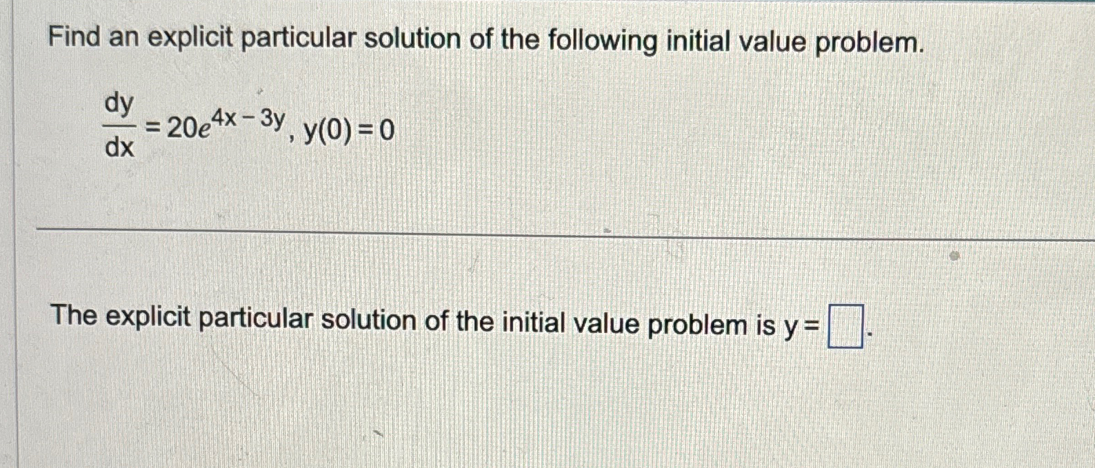 Solved Find an explicit particular solution of the following | Chegg.com