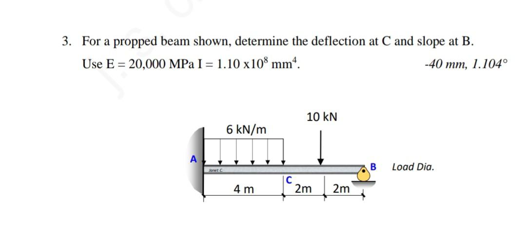 Solved For a propped beam shown, determine the deflection at | Chegg.com