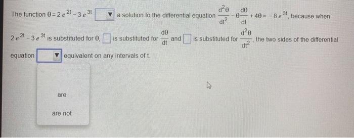 Solved The function 8=2e' 21-3 e 3t 2 e 2t-3 e 3t is | Chegg.com