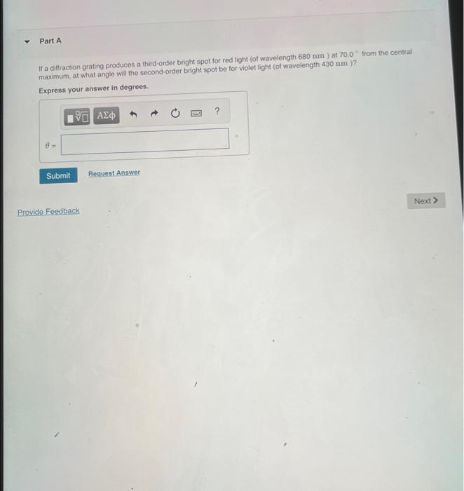Solved If a diffraction grating produces a third-order | Chegg.com