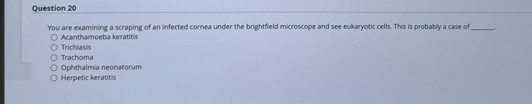 Solved Question 20You are examining a scraping of an | Chegg.com