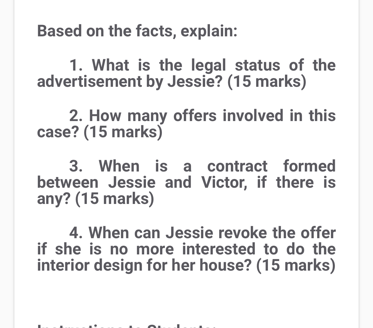 Solved Based on the facts, explain:What is the legal status | Chegg.com