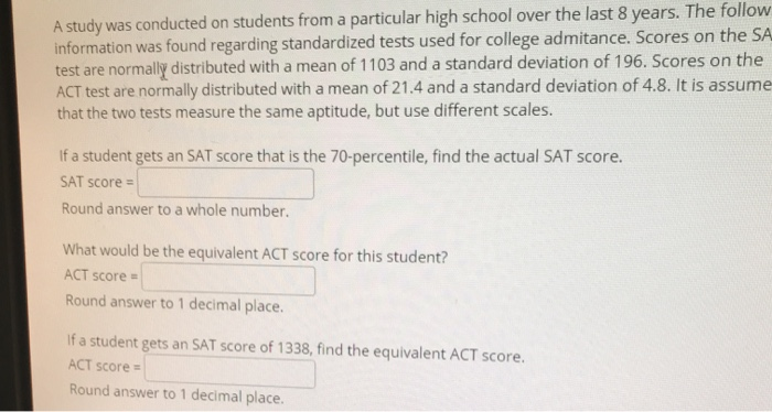 Solved A study was conducted on students from a particular | Chegg.com