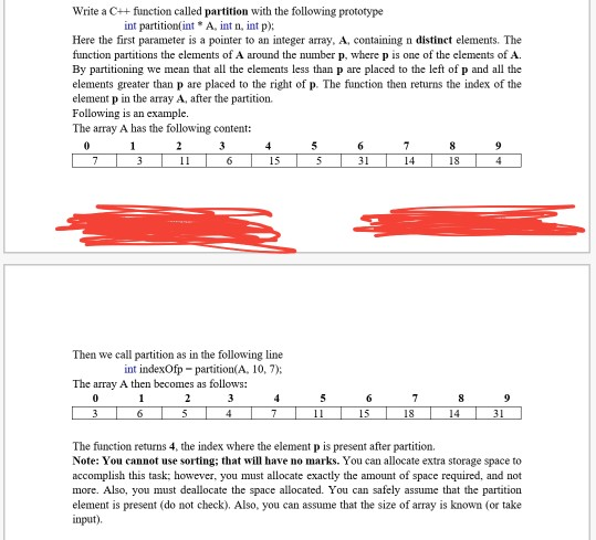 Solved Write a C++ function called partition with the | Chegg.com