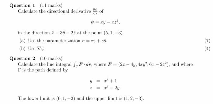 Solved Question 1 11 Marks Calculate The Directional De Chegg Com