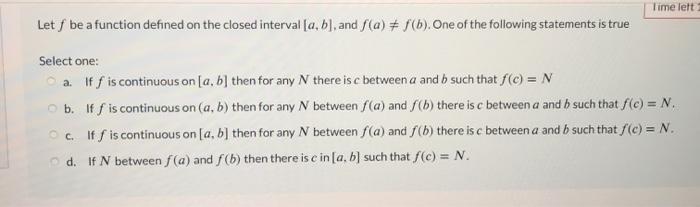 Solved Time left Let f be a function defined on the closed | Chegg.com