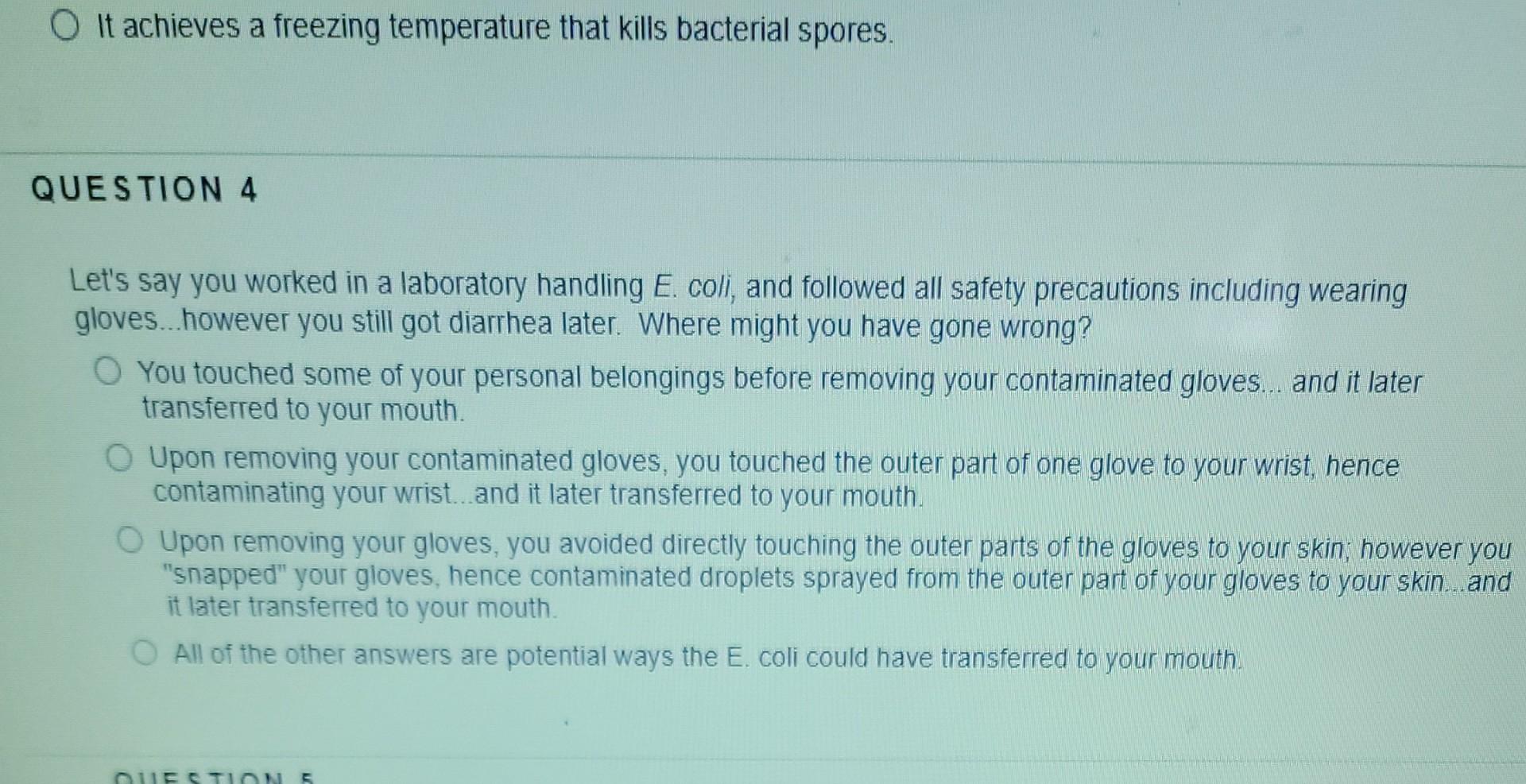 Solved O It achieves a freezing temperature that kills