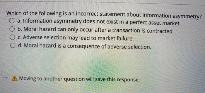 Solved Which of the following is an incorrect statement | Chegg.com