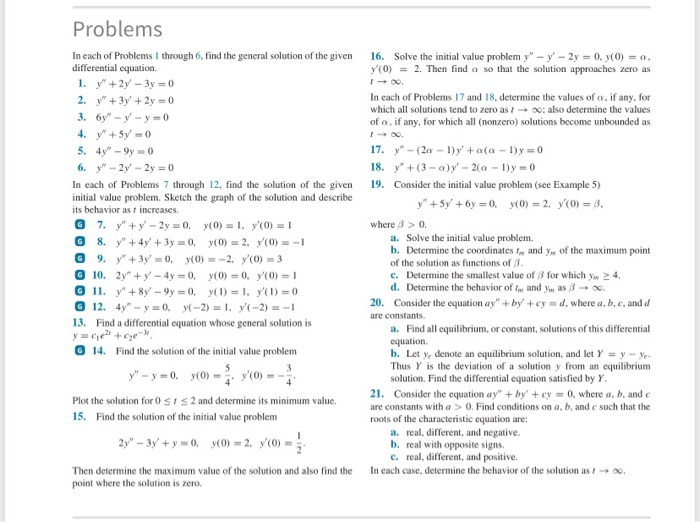 Solved Problems 16. Solve the initial value problem y -y-2y | Chegg.com