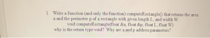 Solved 1. Write a function (and only the function) | Chegg.com