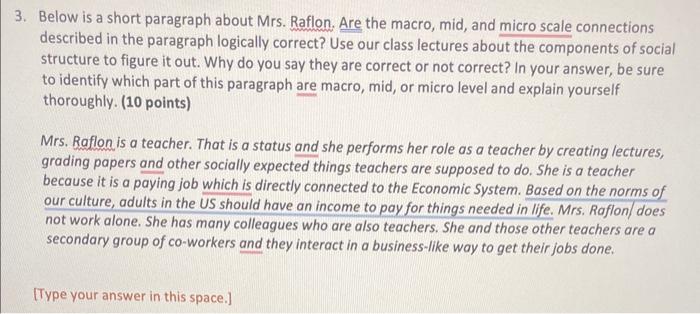 3. Below is a short paragraph about Mrs. Raflon. Are | Chegg.com