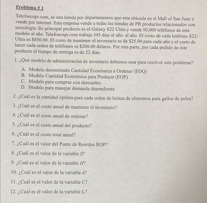 Telefonospr.com, es una tienda por departamentos que esta ubicada en el Mall of San Juan y vende por internet. Esta empresa v