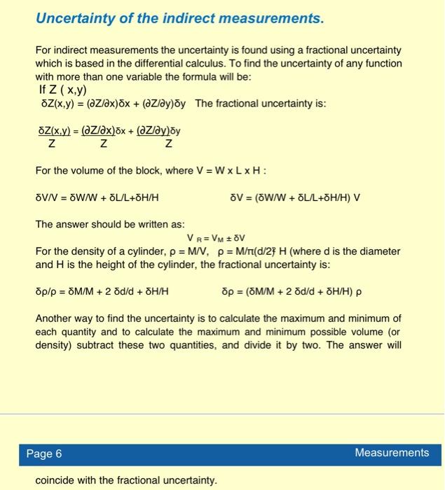 II. Density 1. Using a weight scale, measure the mass | Chegg.com