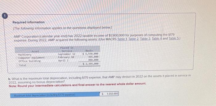 Solved a. What is the maximum amount of 179 expense AMP may | Chegg.com