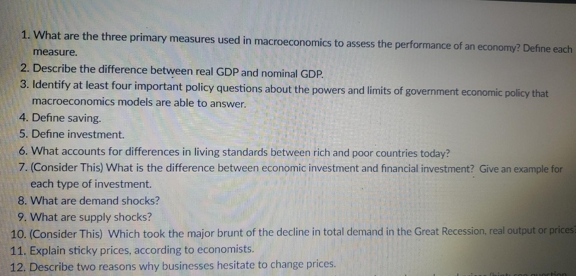 Solved 1. What are the three primary measures used in | Chegg.com