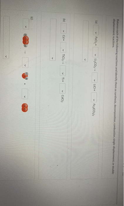 Solved Balance each of the following reactions and identify | Chegg.com