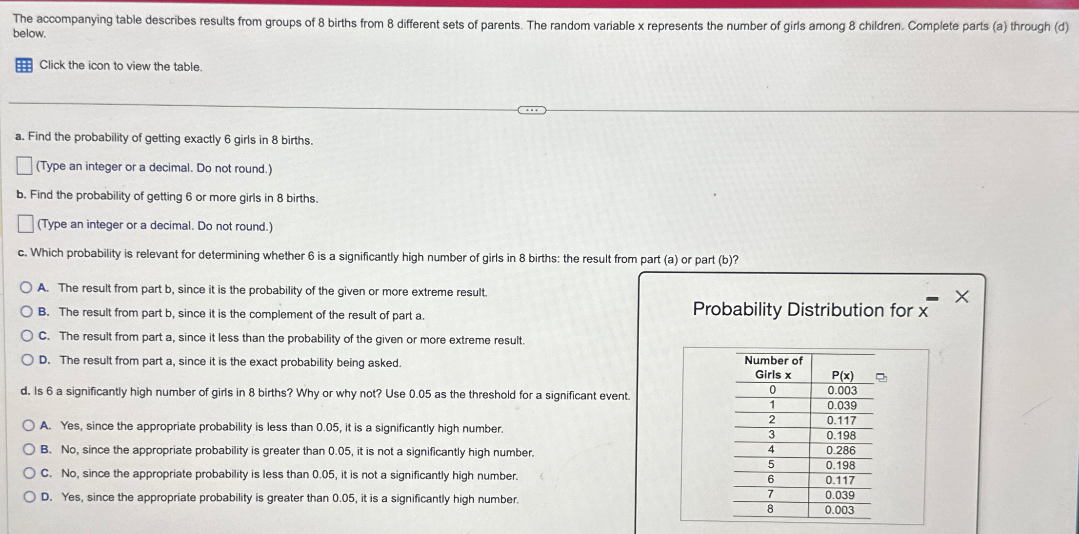 Solved The accompanying table describes results from groups | Chegg.com