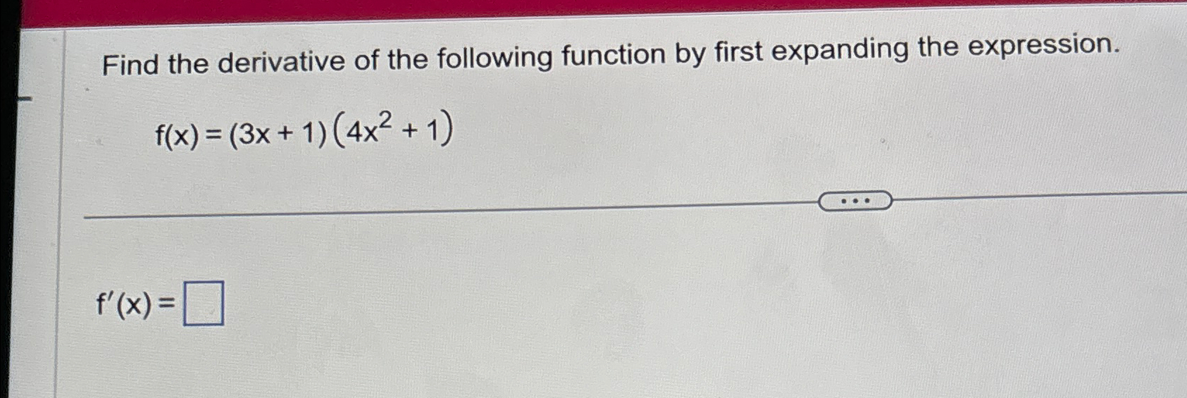Solved Find the derivative of the following function by | Chegg.com