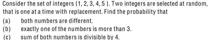 Solved Consider the set of integers {1,2,3,4,5. Two integers | Chegg.com