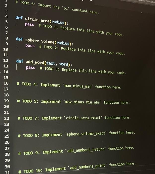 Solved \# TODO 6: Import the 