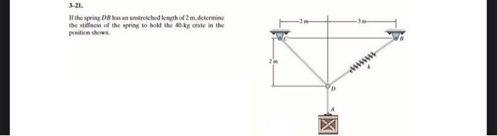 Solved If The Spring DB Has An Unstretched Length Of 2 M, | Chegg.com