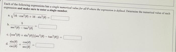 Solved Each of the following expressions has a single | Chegg.com