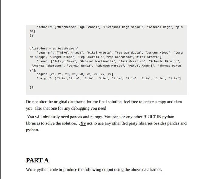 Solved You are working on an API in python that will be used | Chegg.com
