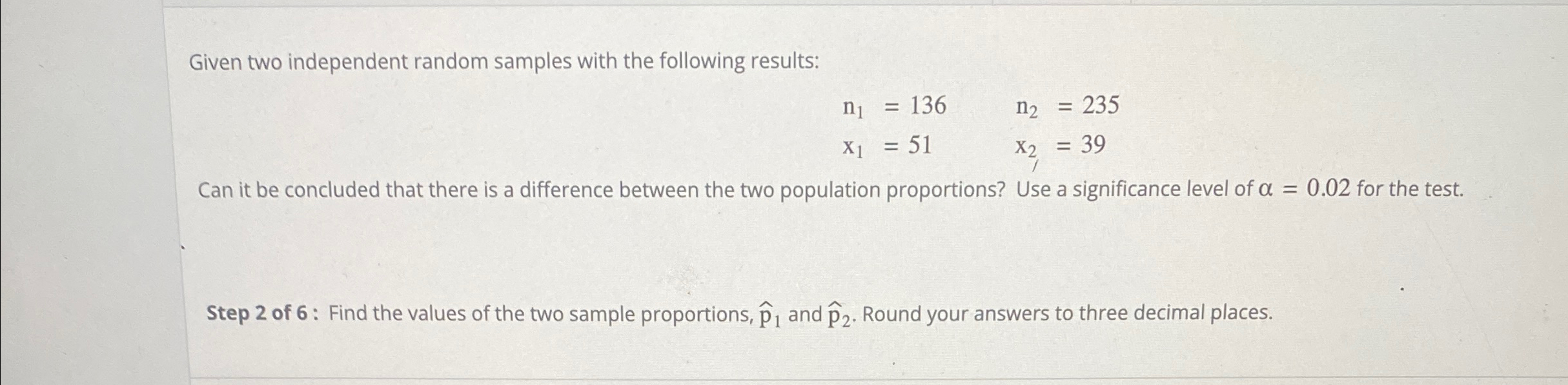 Solved Given two independent random samples with the | Chegg.com