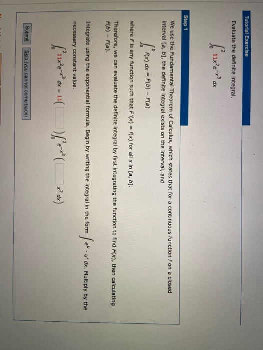 Solved Tutorial Exercise Evaluate The Definite Integral. | Chegg.com