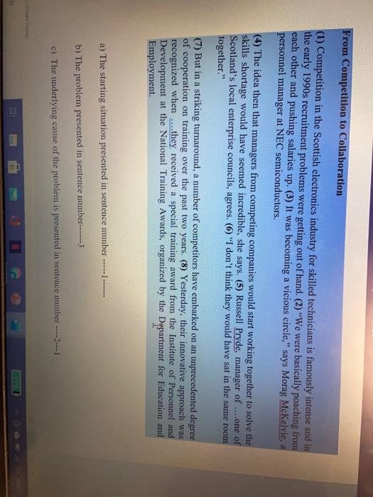Solved From Competition To Collaboration 1 Competition In Chegg Com