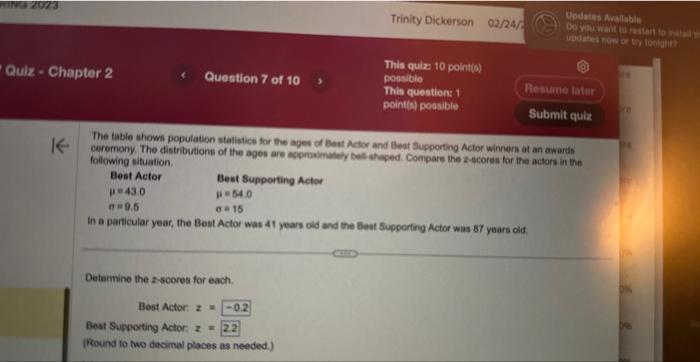 Solved The table shows population statistics for the ages of | Chegg.com