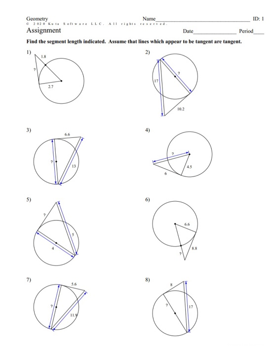 Solved: Name ID: 1 Date Geometry 2020 Kuta Software LLC. A... | Chegg.com