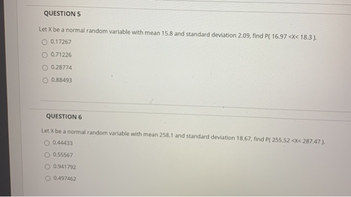 Solved QUESTION 1 Let X be a normal random variable with | Chegg.com