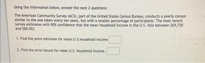 Solved Using the information below, answer the next 2 | Chegg.com